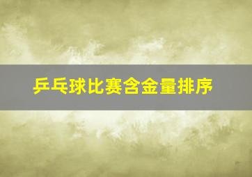 乒乓球比赛含金量排序