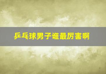 乒乓球男子谁最厉害啊