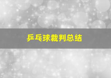 乒乓球裁判总结