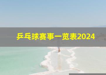 乒乓球赛事一览表2024