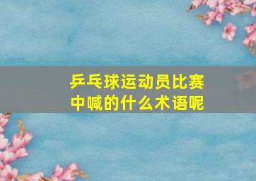 乒乓球运动员比赛中喊的什么术语呢