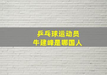 乒乓球运动员牛建峰是哪国人