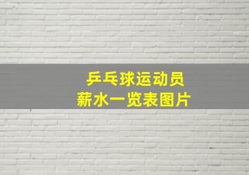 乒乓球运动员薪水一览表图片