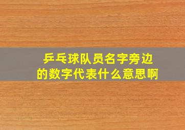 乒乓球队员名字旁边的数字代表什么意思啊