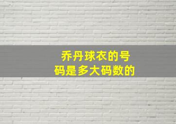 乔丹球衣的号码是多大码数的