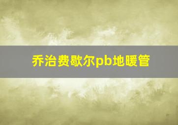 乔治费歇尔pb地暖管