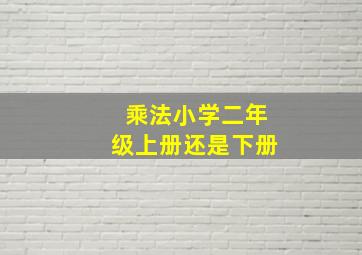 乘法小学二年级上册还是下册