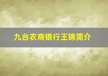 九台农商银行王锦简介