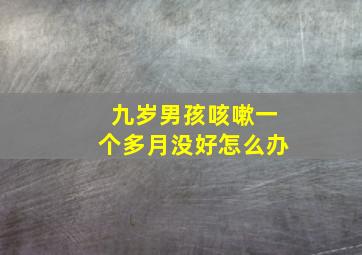 九岁男孩咳嗽一个多月没好怎么办