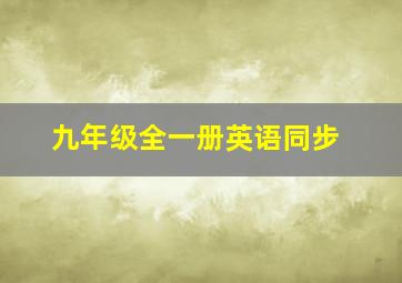 九年级全一册英语同步