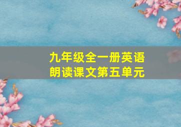 九年级全一册英语朗读课文第五单元