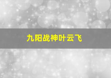 九阳战神叶云飞