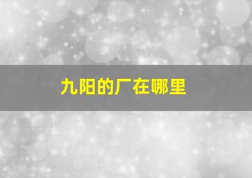 九阳的厂在哪里