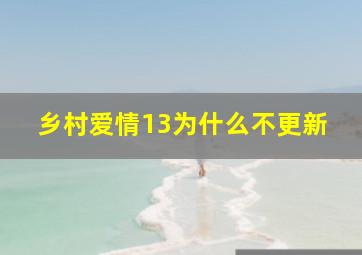 乡村爱情13为什么不更新