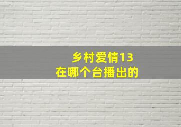 乡村爱情13在哪个台播出的