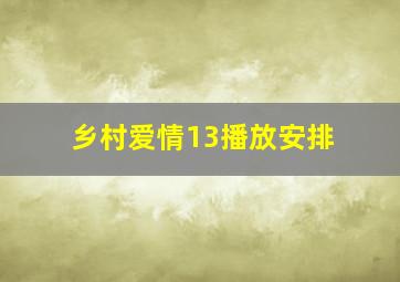 乡村爱情13播放安排