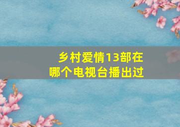 乡村爱情13部在哪个电视台播出过