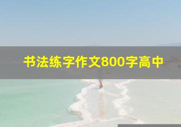 书法练字作文800字高中