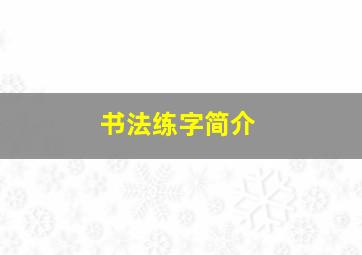 书法练字简介