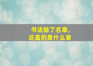 书法除了名章,还盖的是什么章