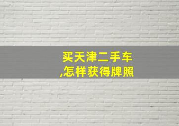 买天津二手车,怎样获得牌照