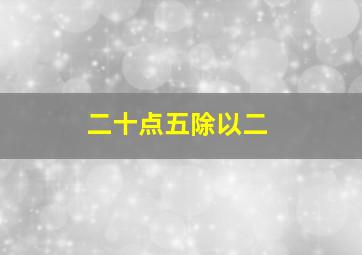 二十点五除以二