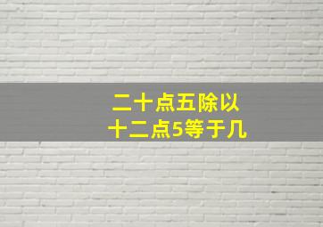 二十点五除以十二点5等于几