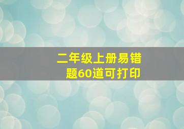 二年级上册易错题60道可打印