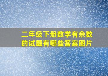 二年级下册数学有余数的试题有哪些答案图片