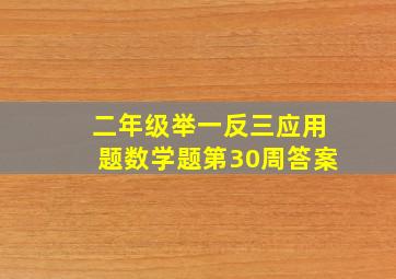 二年级举一反三应用题数学题第30周答案