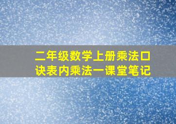 二年级数学上册乘法口诀表内乘法一课堂笔记