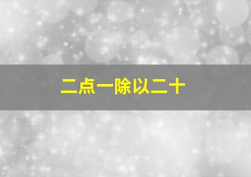 二点一除以二十