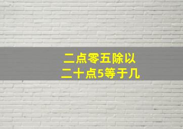 二点零五除以二十点5等于几