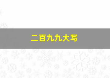 二百九九大写