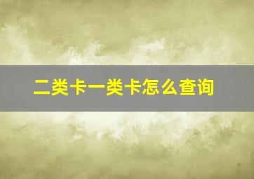 二类卡一类卡怎么查询