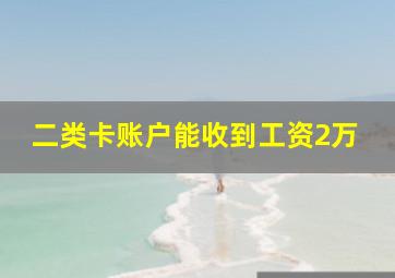 二类卡账户能收到工资2万