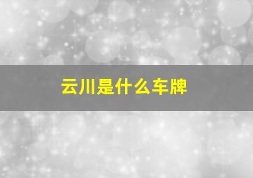 云川是什么车牌