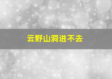 云野山洞进不去