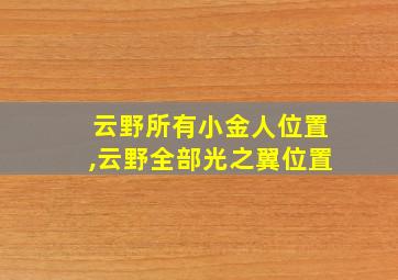 云野所有小金人位置,云野全部光之翼位置