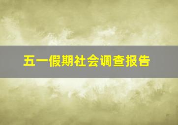 五一假期社会调查报告