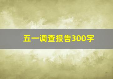 五一调查报告300字