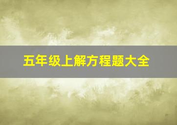 五年级上解方程题大全