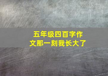 五年级四百字作文那一刻我长大了