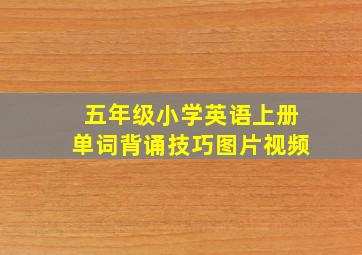 五年级小学英语上册单词背诵技巧图片视频