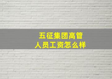 五征集团高管人员工资怎么样