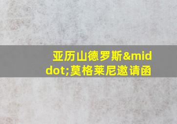 亚历山德罗斯·莫格莱尼邀请函