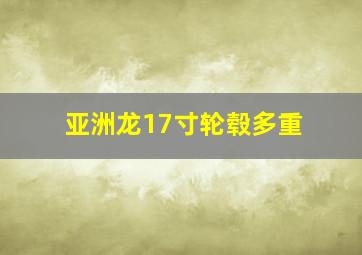 亚洲龙17寸轮毂多重