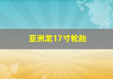 亚洲龙17寸轮胎