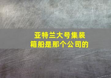 亚特兰大号集装箱船是那个公司的