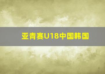 亚青赛U18中国韩国